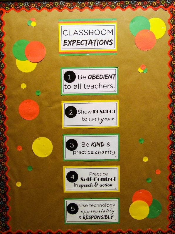 Disciple of Christ | Education in Virtue Classroom Expectation Bulleting Board